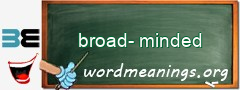 WordMeaning blackboard for broad-minded